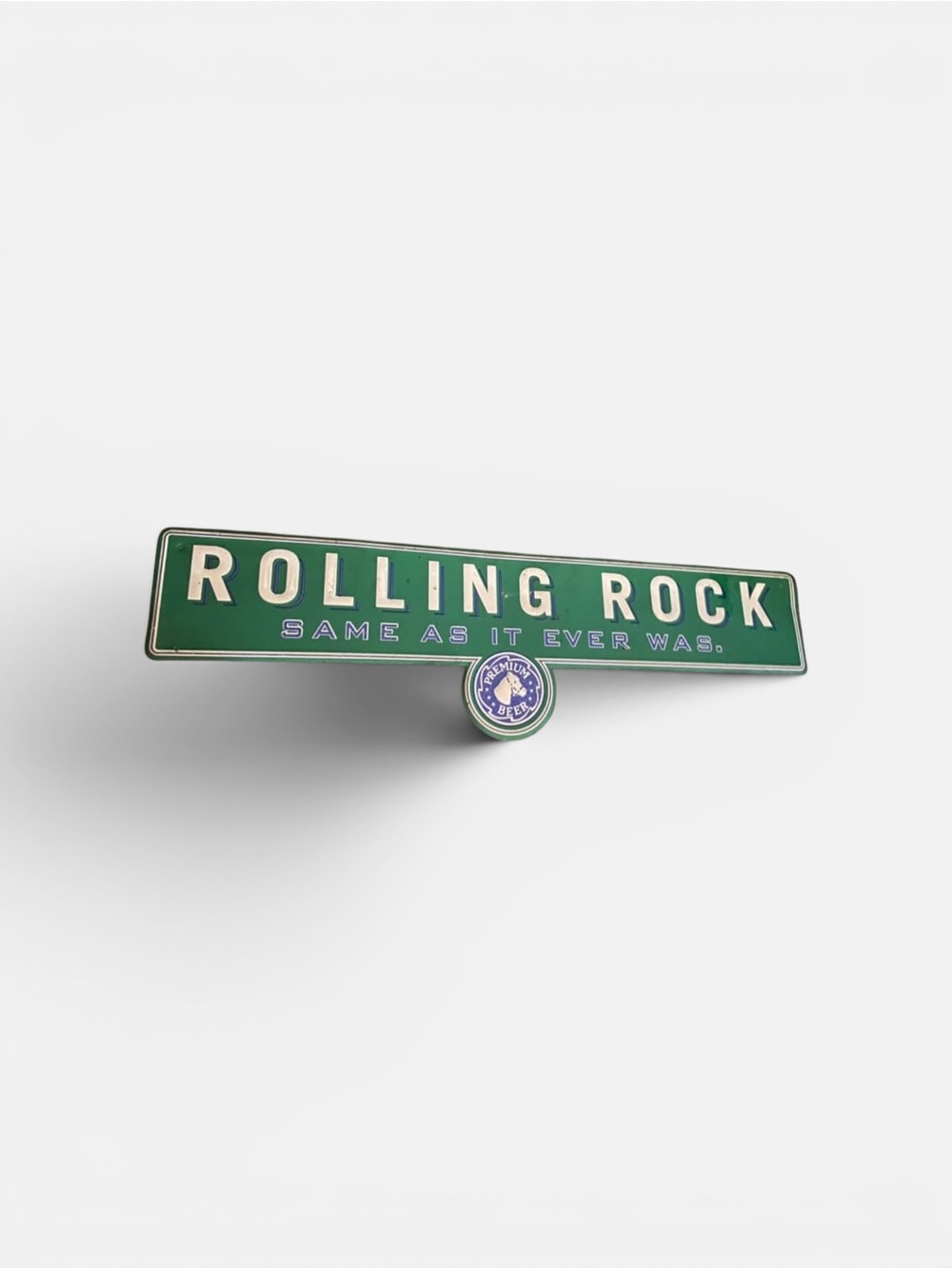 Vintage Rolling Rock Bar Distributor Tin Sign